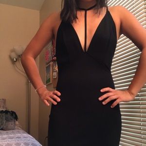 Caddie cat collar bodycon dress